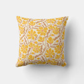 黄色抽象芸術花柄 クッション (裏面)