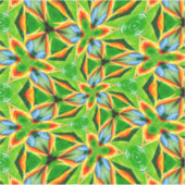 黄色抽象芸術花柄 シール (正面)