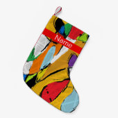 黄色抽象芸術 スモールクリスマスストッキング (正面 (吊り時))