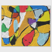 黄色抽象芸術 ラッピングペーパー (フラット)