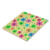 黄色数々のに鮮やかな色のカモミールの花 タイル (側面)