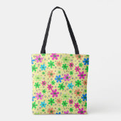 黄色数々のに鮮やかな色のカモミールの花 トートバッグ (裏面)