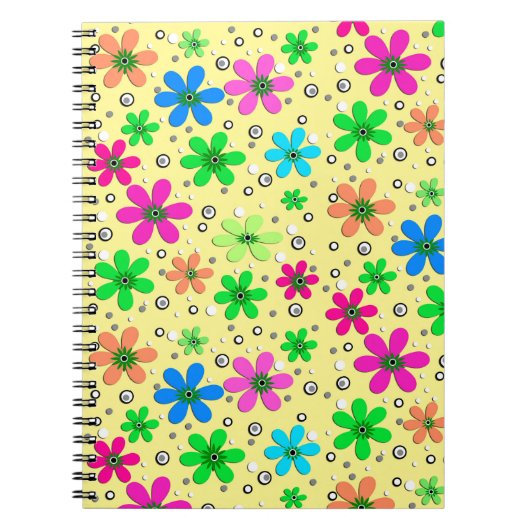 黄色数々のに鮮やかな色のカモミールの花 ノートブック (正面)
