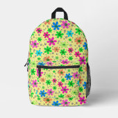 黄色数々のに鮮やかな色のカモミールの花 プリントバックパック (正面)