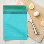 黄色数々のの青ストライプの色 キッチンタオル (四つ折り)