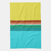 黄色数々のの青ストライプの色 キッチンタオル (縦)