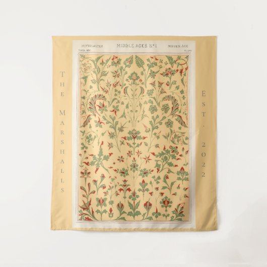 黄色数々の色植物性フローラデザイン タペストリー (正面)