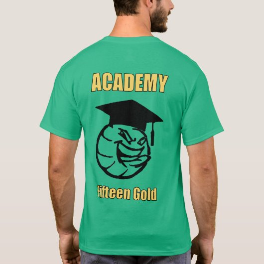 黄色文字および球の背部 Tシャツ (裏面)