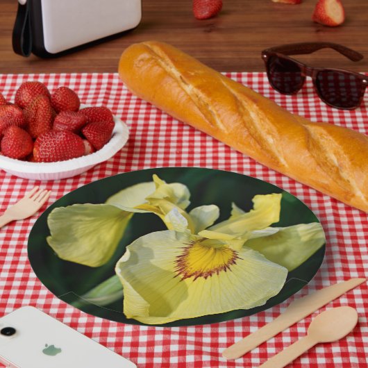 黄色日本の虹彩フローラ ペーパープレート (ピクニック)