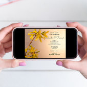 黄色春フォス結婚シア 招待状