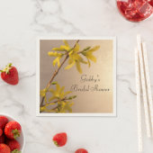 黄色春フォルシンシアフラワーズブライダルシャワー スタンダードカクテルナプキン (インサイチュ)