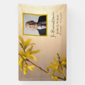 黄色春フォルシンシア花葬祭記念碑 横断幕 (縦)