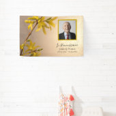 黄色春フォルシンシア花葬祭記念碑 横断幕 (インサイチュ)