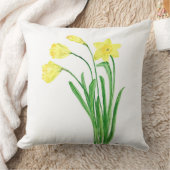 黄色春フローラ水彩ろう花 クッション (ブランケット)