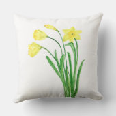 黄色春フローラ水彩ろう花 クッション (裏面)