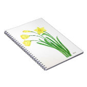 黄色春フローラ水彩ろう花 ノートブック (右側)