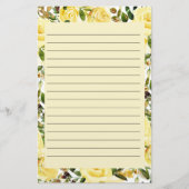 黄色春フローラ線文房具 便箋 (正面)