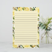 黄色春フローラ線文房具 便箋 (スタンド正面)