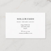 黄色春フローラ農家サンキューカード 名刺 (裏面)