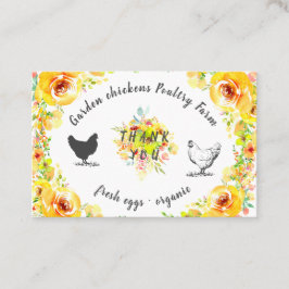 黄色春フローラ農家サンキューカード 名刺