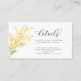 黄色春ミモサ結婚花の詳細 エンクロージャーカード