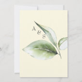 黄色植物性結婚詳細囲い 招待状 (裏面)