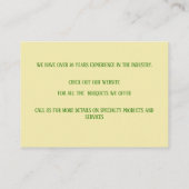 黄色植物花屋 名刺 (裏面)