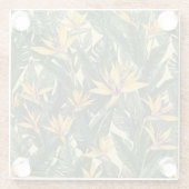 黄色極楽花柄 ガラスコースター (裏面)