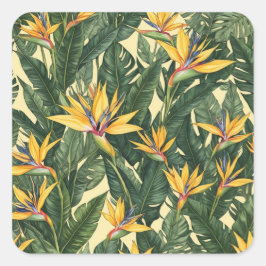 黄色極楽花柄 スクエアシール