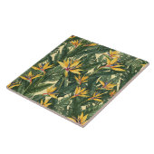 黄色極楽花柄 タイル (側面)