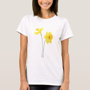 黄色水仙水絵画仙 Tシャツ