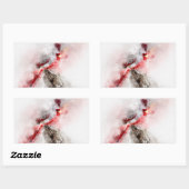 黄色水彩 長方形シール (シート)