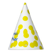 黄色水玉模様点在モノグラム誕生日 パーティーハット (右)