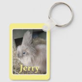 黄色淡い色のいペットのウサギの名前と写真 キーホルダー (裏面)