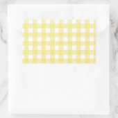 黄色淡い色のと白のギンガム 長方形シール (バッグ)