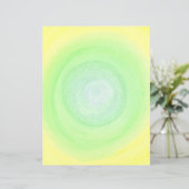 黄色淡い色のの水彩上の青い緑の球体、紙 (スタンド正面)