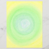 黄色淡い色のの水彩上の青い緑の球体、紙 (正面)