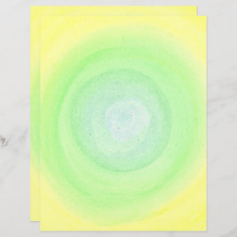 黄色淡い色のの水彩上の青い緑の球体、紙