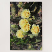 黄色淡い色のサボテン ジグソーパズル (縦)