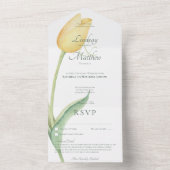 黄色淡い色のチューリップモダンソロNoディナー付き/詳細 オールインワン招待状 (内側)