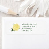 黄色淡い色のバラ差出人住所ラベル ラベル (インサイチュ)