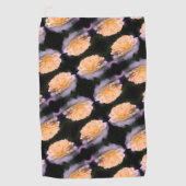 黄色淡い色のバラ開花 ゴルフタオル (正面)