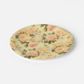 黄色淡い色の桃花 ペーパープレート (アングル)