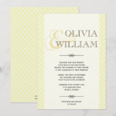 黄色灰色モロッコタイルアンパサモダンン結婚ド 招待状 (正面/裏面)