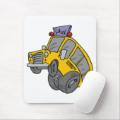 黄色熱狂するスクールバス マウスパッド (マウス)