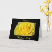 黄色独身ののバラの母の日のグリーティングカード カード (黄色い花)