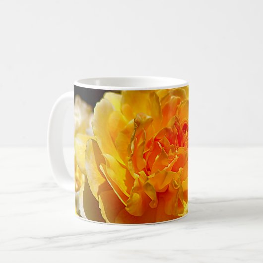 黄色独身のバラ コーヒーマグカップ (正面左)