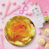 黄色独身のバラ ペーパープレート (パーティー)