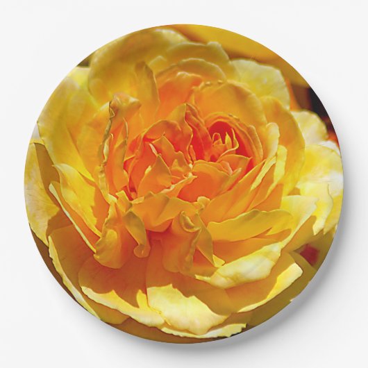 黄色独身のバラ ペーパープレート (正面)