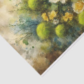 黄色玫瑰 绿色苔藓 印象派 剪贴画 薄葉紙 (詳細)